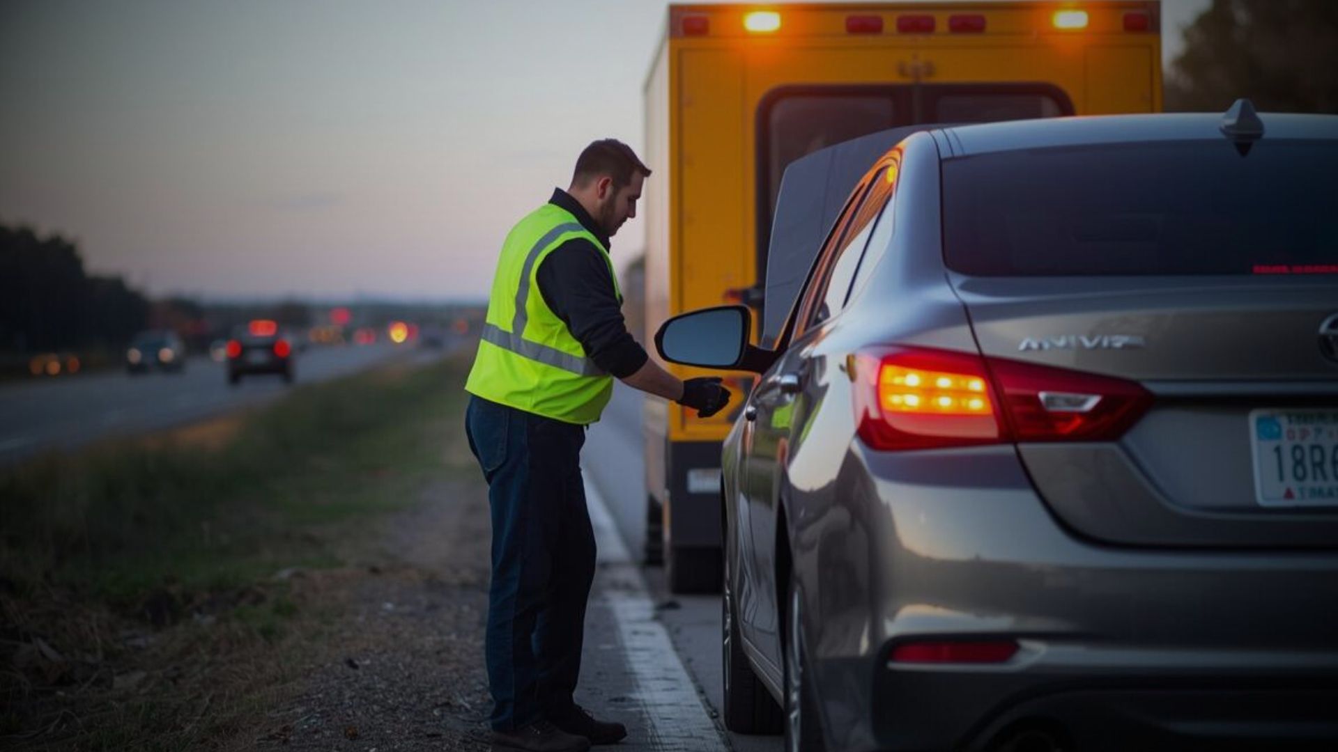 Roadside assistance helping a driver in Philadelphia