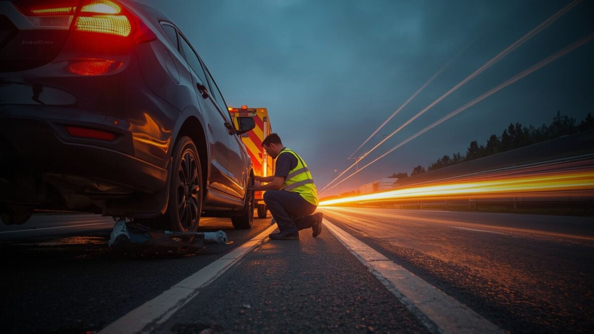 Technician changing a tire in Philadelphia
